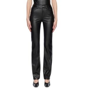 STAUD
Black Chisel Faux-Leather Pants